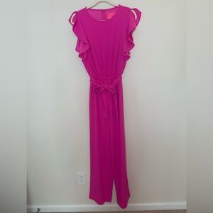 NWT $188 Lilly Pulitzer Anya Jumpsuit BOUGAINVILLEA PINK Romper Sz 00 #778